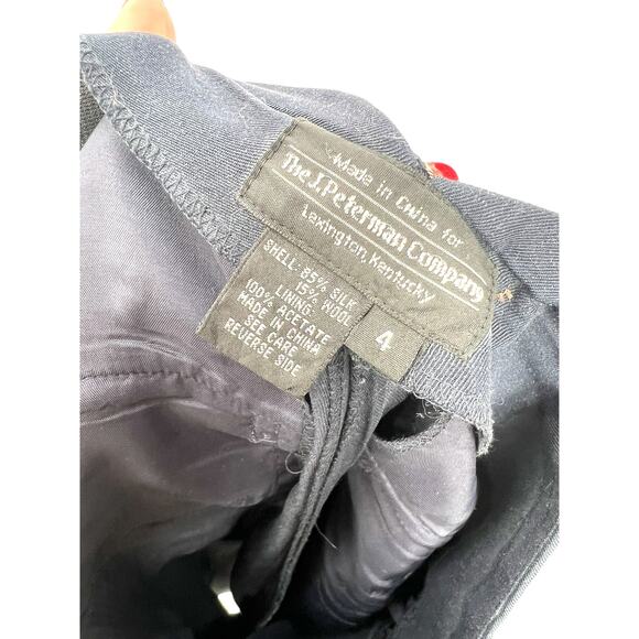 J. Peterman 4 high-waisted navy trousers pants Silk Twill Glamour 27" inseam - Picture 5 of 6